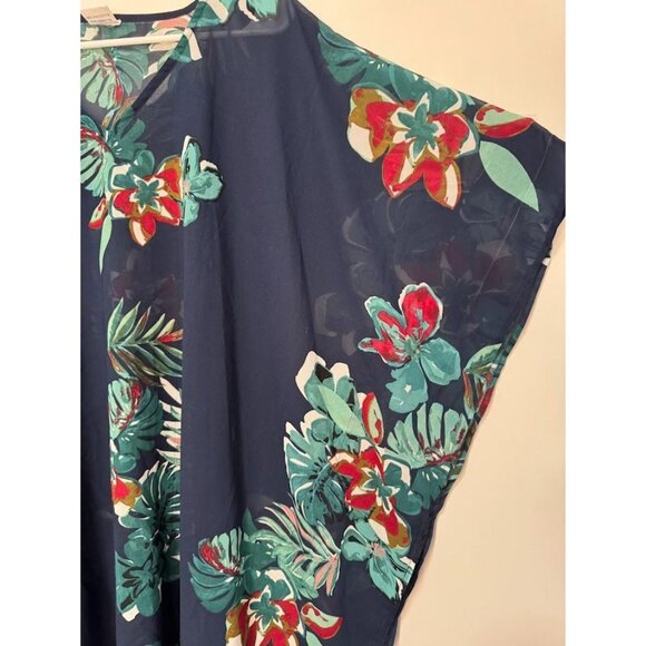 Lotus One Size fits Most, Swim Suit Cover Up, Blue Floral - Picture 2 of 6